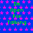 Blue background with repeating pink star pattern and green text reading "Im Open For Talking" in multiple