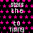 Black background with repeating pink star pattern and white text reading 'stars the to rising stars the' in pixelated font.