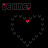 Animated pixel art of a heart outline with red and white dots forming patterns, accompanied by 'BE MINE?' text in varying styles on black background.