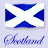Pixelated blue and white flag with four triangular shapes arranged in a cross pattern, below which is handwritten-style text.