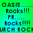 Pixelated text on a green-to-cyan gradient background with repeated phrases and partial words.