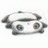 Pixelated grayscale image of a rounded object with circular details on a white background, next to black background with pixelated text.