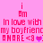 Pixelated pink background with red text reading "i Am In love with my boyfreind AMORE <8" and a purple heart symbol, duplicated in two identical