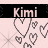 Animated contact sheet showing two frames of a buddy icon with pink background, black header bar, and pixelated hearts in gray tones.