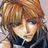 Pixelated anime-style character with light brown hair and dark clothing against a black background with white text.