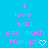Pixelated text on a bright blue background reads "I love you soo much Mariya!!" with variations in the heart symbol and punctuation across frames.