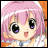 A pixelated anime-style character with pink hair and purple eyes on the left, next to a black background with white text reading "Anime IM" and "c0m" on the right.