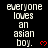 Black background with white pixelated text reading 'everyone loves an asian boy.' repeated across multiple , each followed by a red heart symbol
