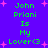 Pixelated green text on purple background with pink stars, repeating 'John Priani Is My Lover<3' in two