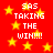 Red background with yellow stars and repeated white text reading "SAS TAKING THE WIN!!!" in pixelated font.
