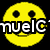 Yellow smiley face with black eyes and mouth overlaid on black background, partially obscured by white text reading 'nuelC' with a single quote.