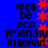 Blue background with black text reading 'lets be eco friendly instead' and red star shapes arranged vertically on the right side.