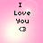 Pixelated text 'I Love You <3' on pink gradient background with light flares, four identical arranged in a