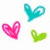 Six distinct heart-themed pixel art designs arranged in a , each with unique color schemes and styles