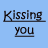 Blue background with pixelated text arranged in four sections: 'Kissing you', 'Is like kissing', 'An Ashtray', and 'GROSS!'.