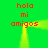 Green background with red text 'hola mi amigos' repeated in four positions, each with a yellow glow effect.