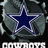 A pixelated static icon featuring a blue star with white outline on dark gray background, below which is partially visible white text.