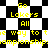 Yellow text on black-and-white checkered background reads "Go Lakers All the way to the championship" in multiple overlapping instances with pixelated edges.
