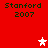 Red background with four instances of 'Stanford 2007' text and two star icons, one white and one pink.