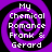 Four identical purple and black spiral icons with white text reading "My Chemical Romance Frank & Gerard" arranged in a