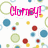 Pixelated image with pink text 'Chommy!' and scattered colored circles on white background.