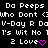 Pixelated text repeats across a black background with pink heart symbols, forming a dense pattern of phrases and symbols.