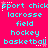 Pixelated cyan text on bright pink background lists sports terms with repeated 'sport chick' header and star accents.