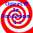 Four identical red and white spiral patterns with blue text reading "ClaireL15 Is Randomm J x" arranged in a