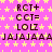 Pixelated pink background with yellow stars, repeated text blocks in dark brown, and a gray rectangle on the right edge.