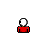 Pixelated figure with red torso and white head showing sequential facial expressions on gray background, text reads "DON'T PLAY WITH YOUR EYES".