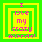 Four identical pixelated icons arranged in a , each displaying "I love my crazy friends!" in pink text on a yellow background with green borders