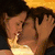 Animated sequence showing two couples in intimate poses with changing background colors and lighting.
