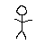 A stick figure animation showing sequential changes in arm and leg positions , with no text or background elements visible