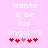 Pixelated text on pink background reads 'Wants 2 be his Angel <3' with red heart symbols below, showing animation change in heart positions.
