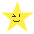 Three yellow star-shaped icons with pixelated faces on a gray background, each displaying distinct facial expressions.