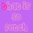 Animated contact sheet of a 4x4 grid showing sequential frames of an icon with pink text on purple background cycling through 'that is so fetch' and heart symbols.