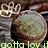 Pixelated image of a round object with textured surface, surrounded by abstract shapes and green text at bottom.