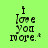 Green background with black text reading "I love you more." in a pixelated font, featuring subtle animation changes across four views.