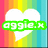 A heart-shaped icon with a rainbow striped background and text overlay in three color variations.