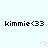 Pixelated text 'Kimmie<33' repeated across a light blue background with pink heart symbols below each text instance.