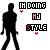 Pixelated black silhouette of a walking figure with pink text 'IH DOING HJ STYLE' and small pink hearts on white background.
