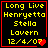 Four identical pixel-art display yellow text on black with red borders, each showing "Long Live Henryetta Stella Lavern 12/4/07" and a small heart symbol