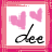Two side-by-side pixelated images of a name with hearts, one in pink tones and the other in grayscale.