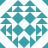 Teal and white geometric pattern with diamond shapes, triangles, and lines arranged in a symmetrical repeating design.