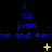 Blue text and symbols on black background with yellow animated elements changing across frames.