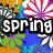 Four display 'spring' and 'Fever!' text over floral backgrounds with varying color schemes