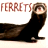 Pixelated image of a ferret lying on its side with the word 'FERRETY' in pixelated red text above it.