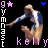 Animated sequence of a gymnast in blue and white leotard performing a split, with 'kelly' text below each frame.