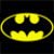 Two side-by-side animated frames of a Batman-themed buddy icon featuring the bat symbol and Batman character head against dark backgrounds with yellow/orange lighting effects.