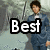 A pixelated image of a person in a blue suit with a white shirt and bow tie, overlaid with bold text reading "Best Prom Ever!!!" across three